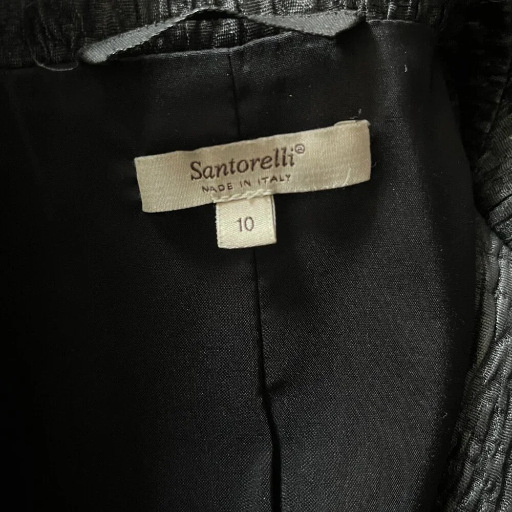 Santorelli Gianna Blazer Black Office Corporate Chic Quiet Luxury Italy Sz 10